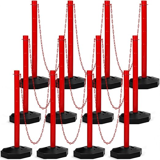 Geiserailie 12 Pack Crowd Control Stanchions Plastic Stanchions Poles by Geiserailie