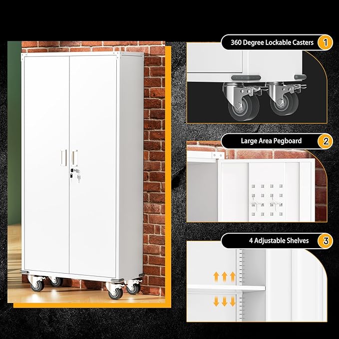 Greenvelly 72" Metal Storage Cabinet - Image 3