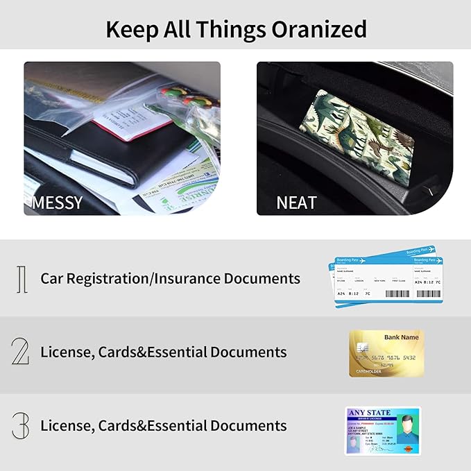 Car Registration and Insurance Holder, Leather Car Glove Box Organizer - Image 5