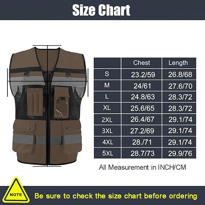 Safety Vest High Visibility Reflective Construction Vest - Image 3