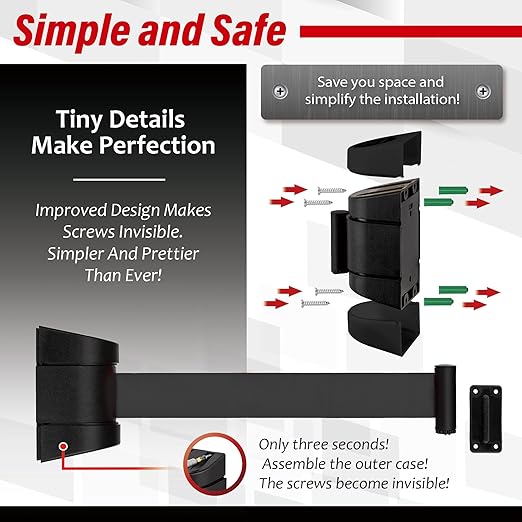 DuraSteel Wall Mount Retractable Belt Barrier - Image 5