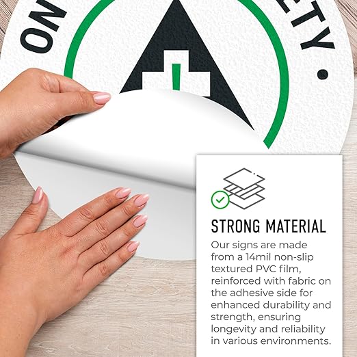 On The Job Safety Begins Here 10x10 inches, Floor Decal Anti-Slip Adhesive - Image 4