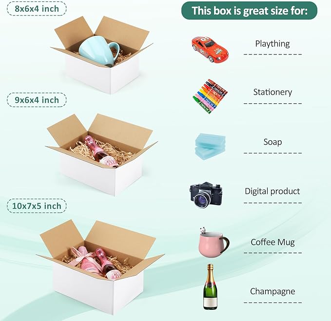 Eupako 30 Pack Small Shipping Boxes Assorted Sizes, Cardboard Boxes - Image 3