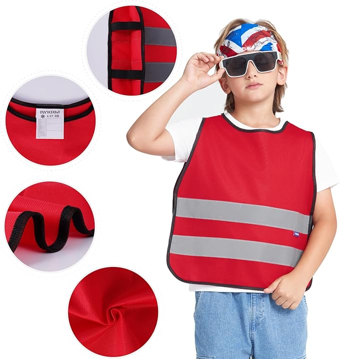 A-SAFETY Kids High Vis Reflective construction Safety vest customized LOGO - Image 4