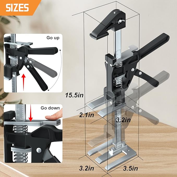 Labor Saving Arm Jack 2 Pack, 15.5 Inch Stainless Steel Furniture Lifts - Image 6