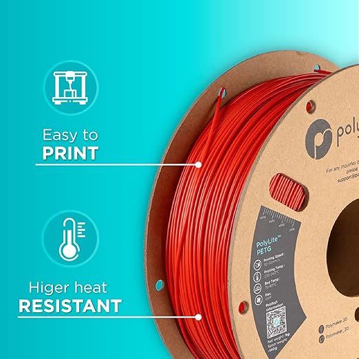Polymaker PolyLite Red 3D Printer PETG Filament 1.75mm 1kg, Legacy PETG Formula - Image 5