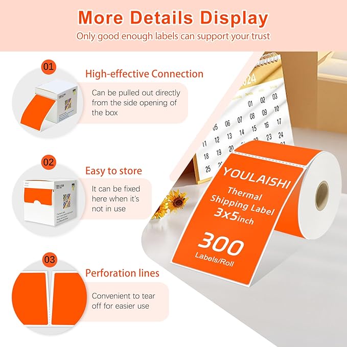 3 X 5 Inch Printable Waterproof Rectangle Color Coding Labels, 300 Per Roll - Image 4