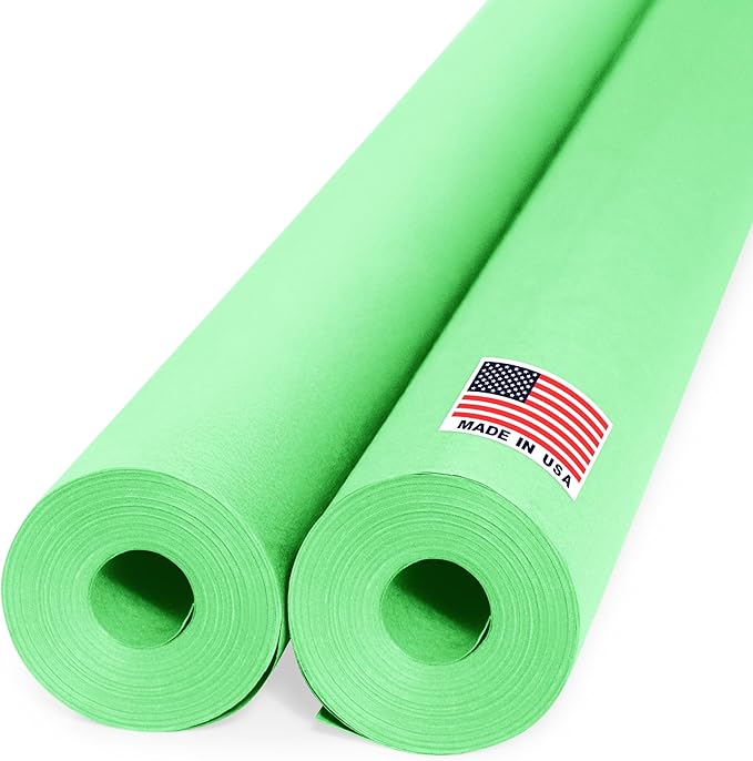 36" x 1200" Light Green Kraft Paper Roll, 45 lbs Thickness, Made in USA Colored by Paclord