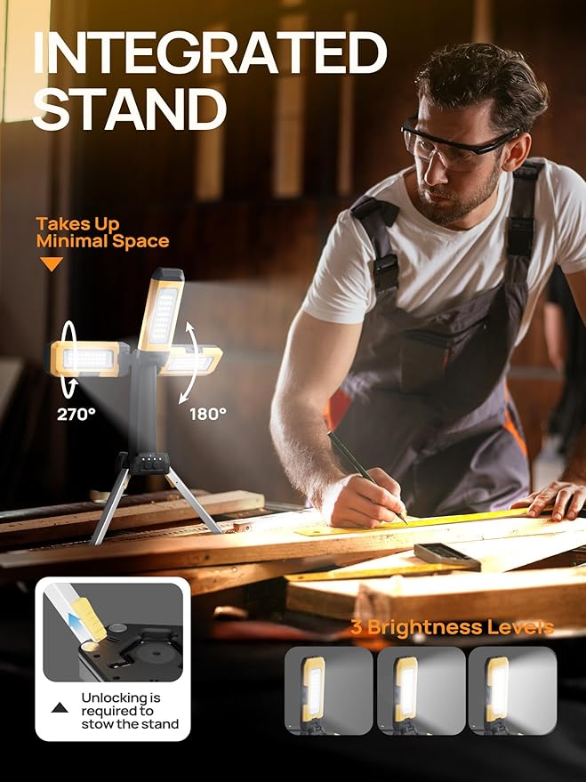 10000mAh Rechargeable LED Work Light - Image 3