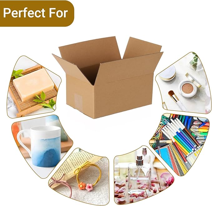 25 pack Shipping Boxes 10x7x5 inch Cardboard Box Mailers, Kraft Corrugated - Image 4