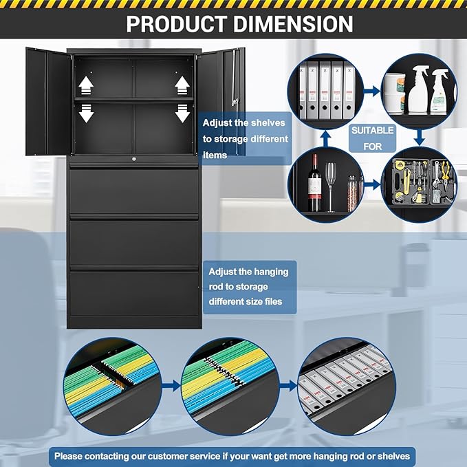 3 Drawers Lateral File Cabinet - Image 5