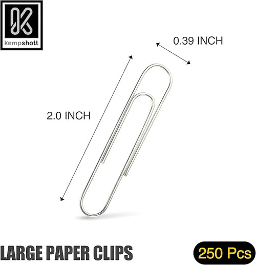 250 Large Paper Clips Smooth, Jumbo Paper Clips - Image 2