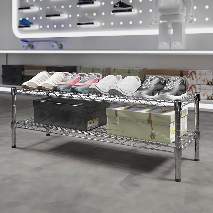 14" Deep x 42" Wide x 14" Height Wire Shelving Kit | 2-Tier | NSF Commercial - Image 2