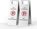 2-Pack No Parking Sign, stainless steel, 24 Inch Height, Double Sided A-Shaped by CrazyAnt