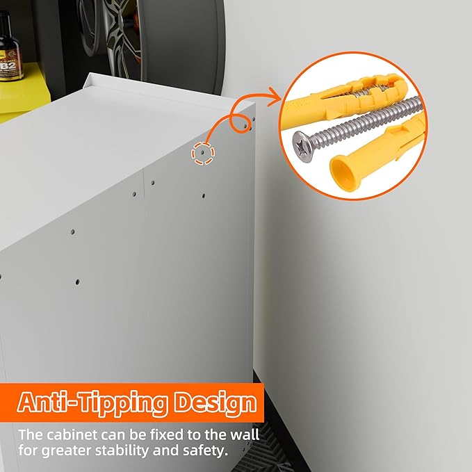 Aobabo 34.3'' H Metal Rolling Storage Cabinet, Locking Steel Storage Cabinet on - Image 7