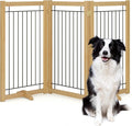 Wire Dog Gate Solid Wood Frame, Anti-Chewing, Indoor Freestanding Pet Gate by Acovy