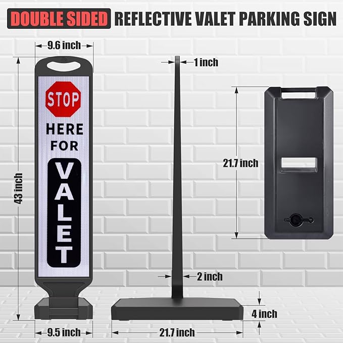 2 Pack 43" x 9.6" inch Double Sided Pedestrian Crosswalk Sign, 21.8" x 9.6" x - Image 3