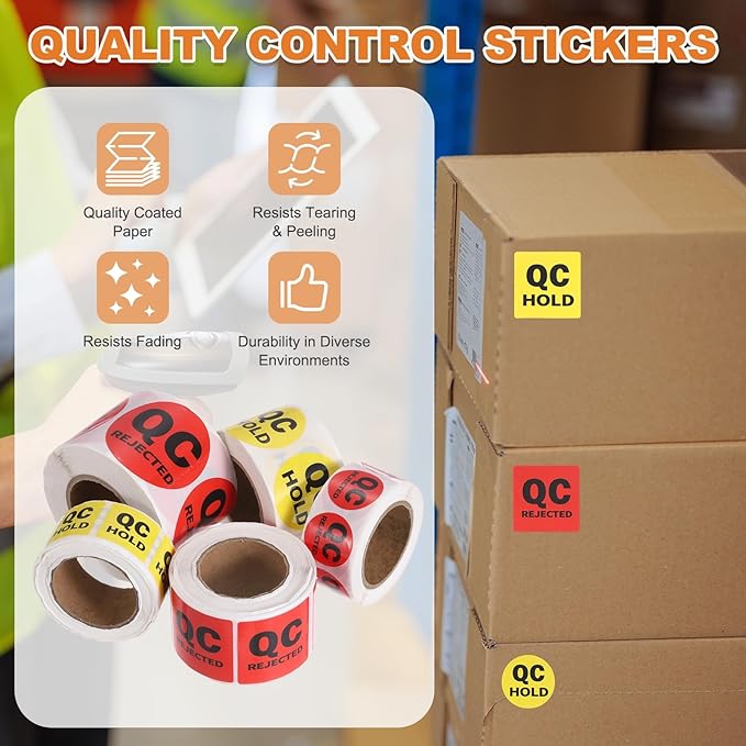 PATIKIL 360 Pcs 1 Roll QC Hold Labels, 1.5 Inch Square Inventory Control - Image 3