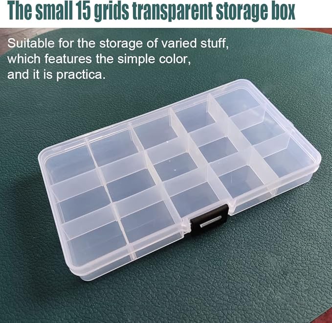 4 Pcs 15 Grids Clear Organizer Box Plastic Storage Container - Image 4