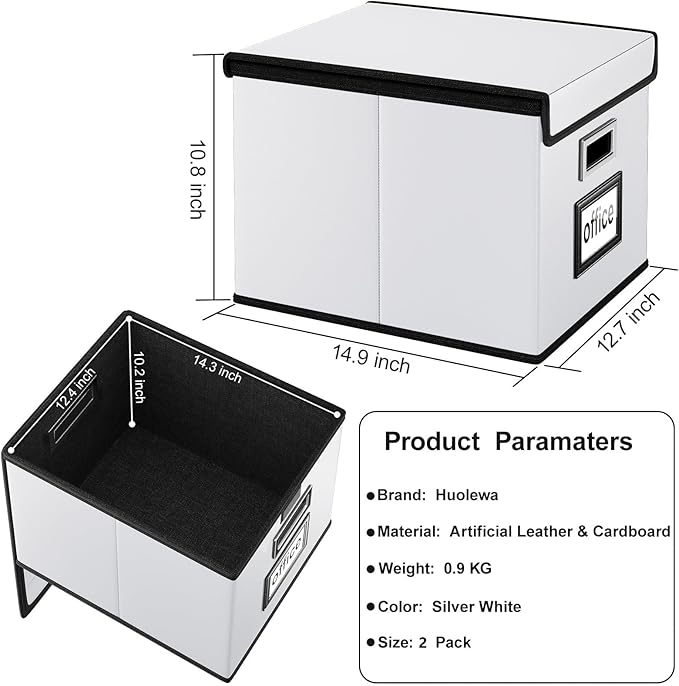 Huolewa Portable Leather File Organizer Boxes - Image 6