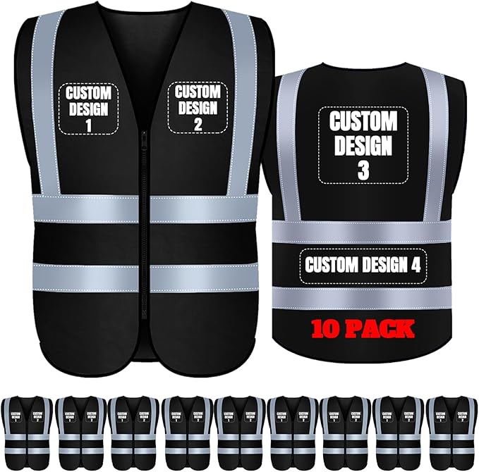 BeautyWill Custom Safety Vest Customized Logo Class 2 High Visibility by BeautyWill