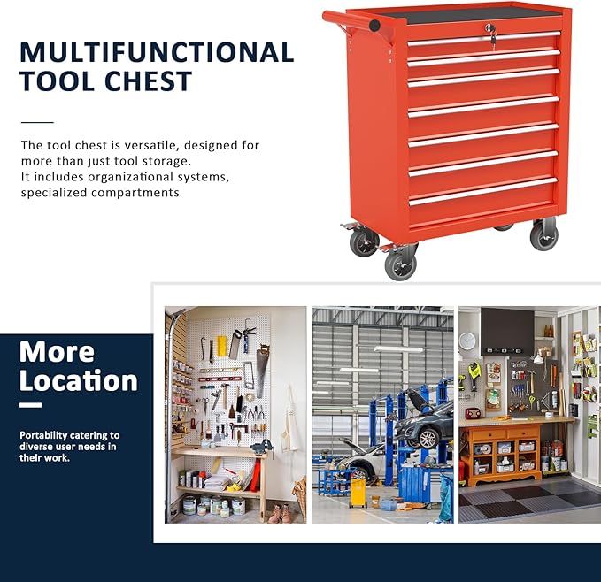 7-Drawer Metal Rolling Tool Chest - Image 6