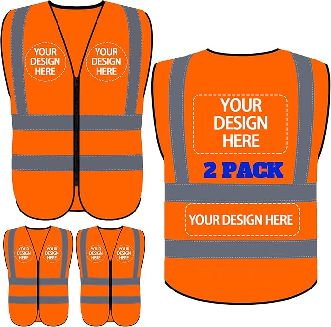 BeautyWill Custom Safety Vest Customized Logo Class 2 High Visibility by BeautyWill