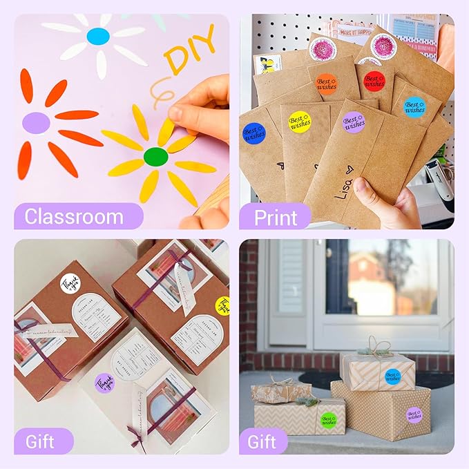 1 Inch Circle Dot Stickers 1000 PCS Color Coding Thermal Labels Dots Writable - Image 5