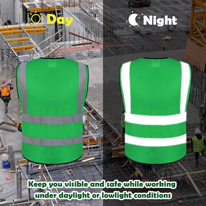 10 Pack Mesh Safety Vest Custom Logo High Visibility Reflective Vest - Image 5