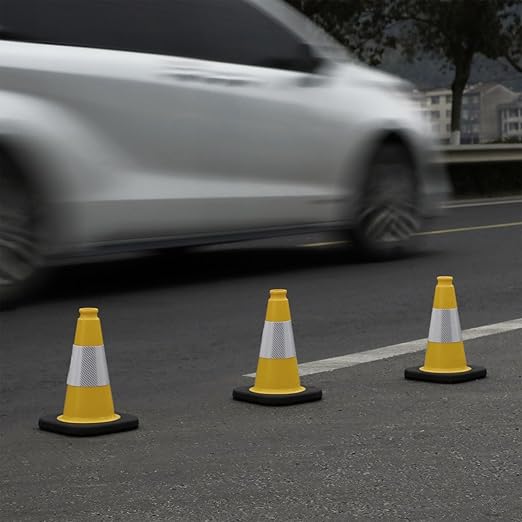 Fluorescent Orange/Green PVC Traffic Cones, Heavy Black Base Parking Lot Cone - Image 5