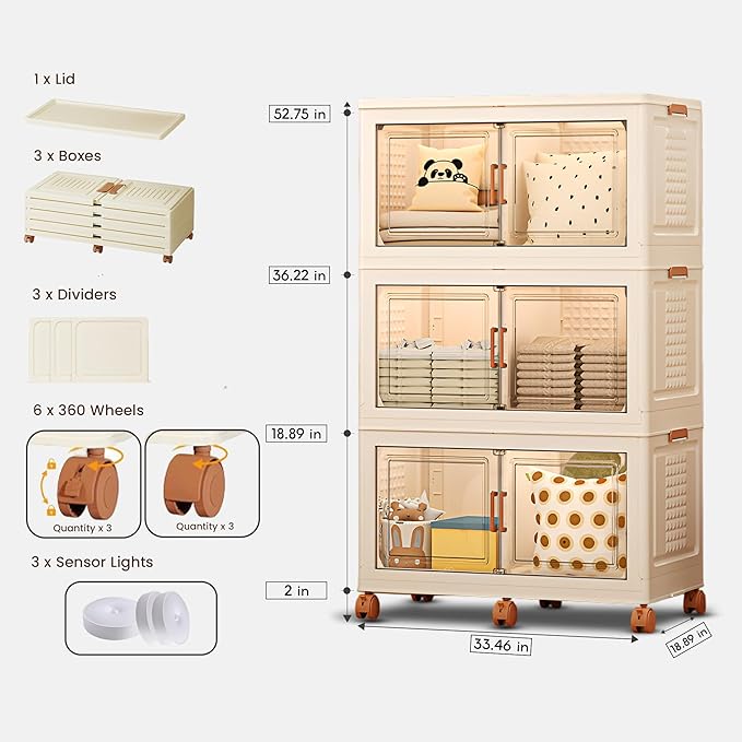 FINCHESCLUB 568QT Large Stackable Storage Bins - Image 2
