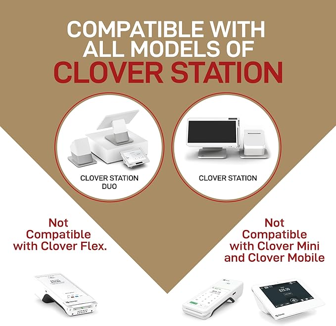 10 Rolls - Clover Station Receipt Paper - 3 1/8" x 230' - BPA Free - Thermal - Image 2