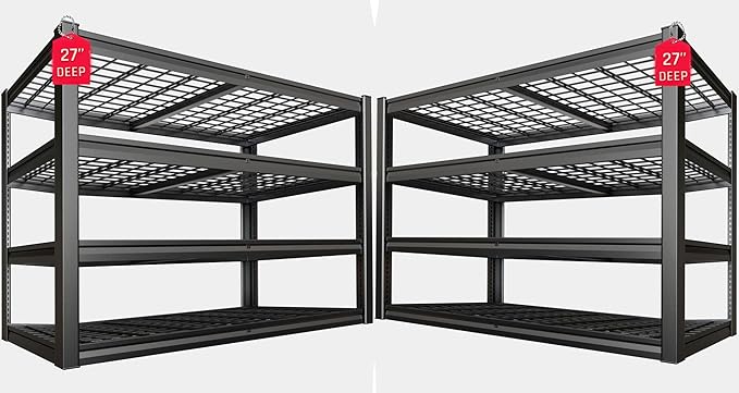 62" Wide Heavy Duty Garage Shelving Units, Steel Shelf, Large Storage Rack by SKZNSA