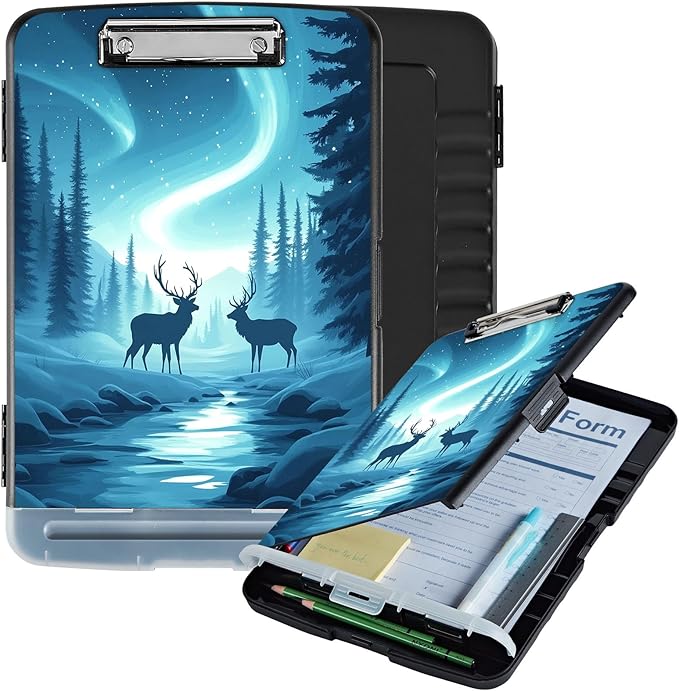 Clipboard with Storage Box & Pen Holder, Heavy Duty Clip Boards 8.5x11 by Unknown