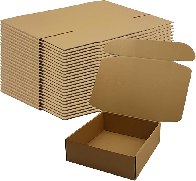 9x9x3 Inches Shipping Boxes Set of 25，Brown Cardboard Boxes Recyclable by Piscepio