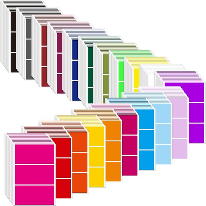 Marspark 900 Pieces Colored Labels Stickers 2" x 4" Large Color Coded Labels by Marspark