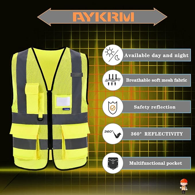 A-SAFETY High Visibility Mesh Safety Reflective Vest - Image 3