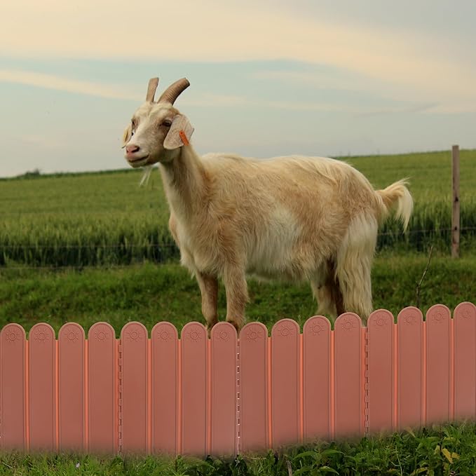 Plastic Garden Lawn Fence Panel High Long Deep Brown Landscape Edging Border - Image 3