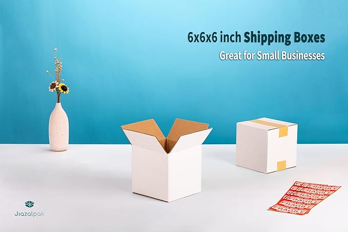 White 6x6x6 inches Shipping Boxes, Corrugated Cardboard 6x6 Box - Image 6