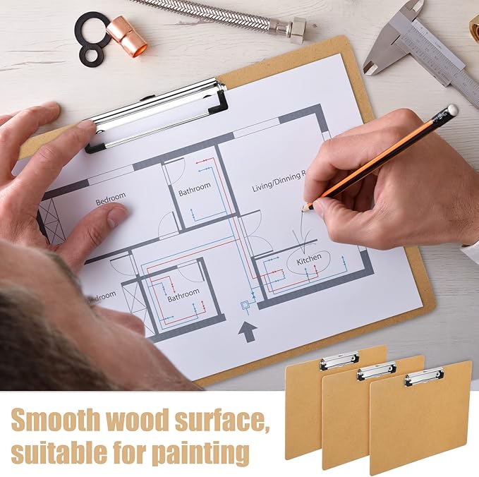 Sherr 30 Pcs Clipboard 9 x 13 Inch Large Brown Wooden Horizontal - Image 2