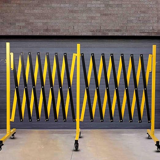 23FT Traffic Barricade with Casters, Metal Expandable Barricade, Folding by Bstyjqxh