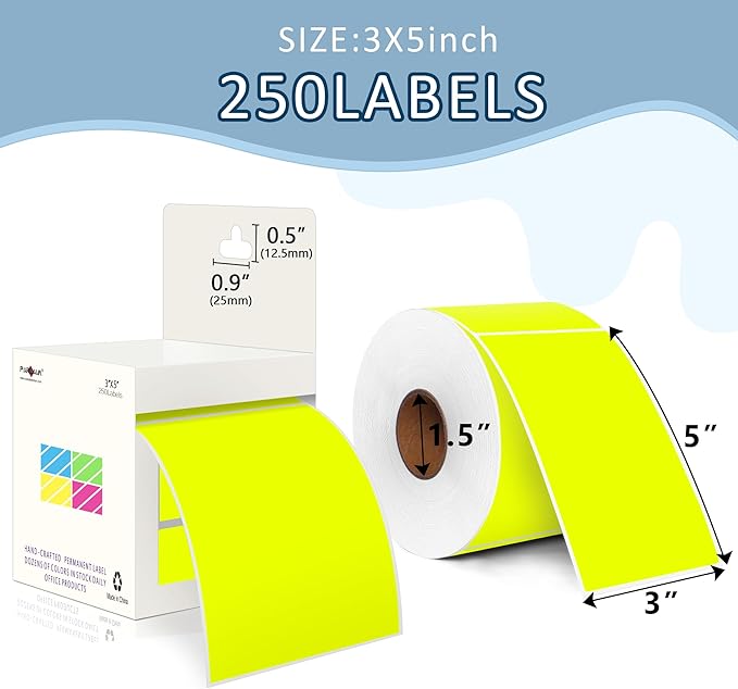 PARLAIM 3 X 5 Inch 1000Per/4Rolls Rectangle Inventory Color Coding Labels - Image 2