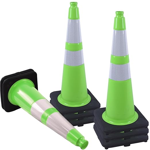 OrangeStar 8 Pack 28" Traffic Safety Cones, Heavy Duty Base by OrangeStar