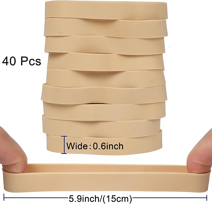 HAIDIBAO-Rubber Bands 40 Pcs Size#105 Big Wide Rubber Band Large Elastic Rubber - Image 3