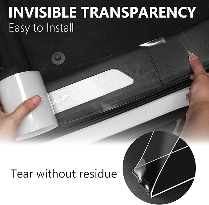 DGSL Car Door Edge Guards Door Sill Protector, 4In x 33Ft 5D Carbon Fiber Car - Image 4