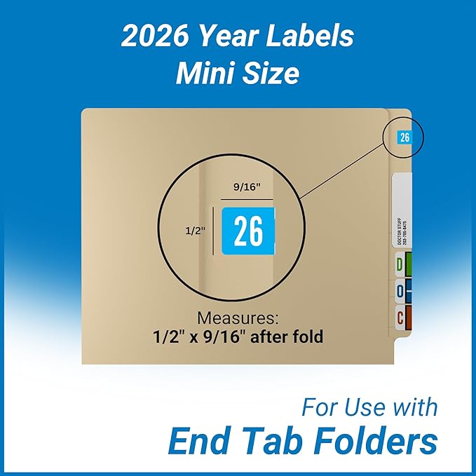 2026 Small Year Labels, Doctor Stuff 2026 Chart Stickers, Light Blue Color Coded - Image 3