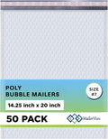 White Extra Large Poly Bubble Mailers 14.25x20 inch #7 | Self Seal Large Padded by MAILERVIEW