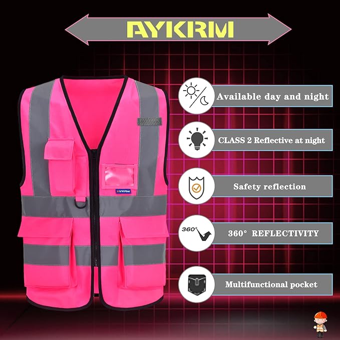 A-SAFETY High Visibility Reflective Safety Vest Customize Logo - Image 4