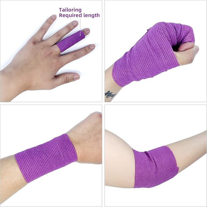 Assorted Color- Self Adhesive Bandages Wrap, Athletic Elastic Cohesive Bandage - Image 3