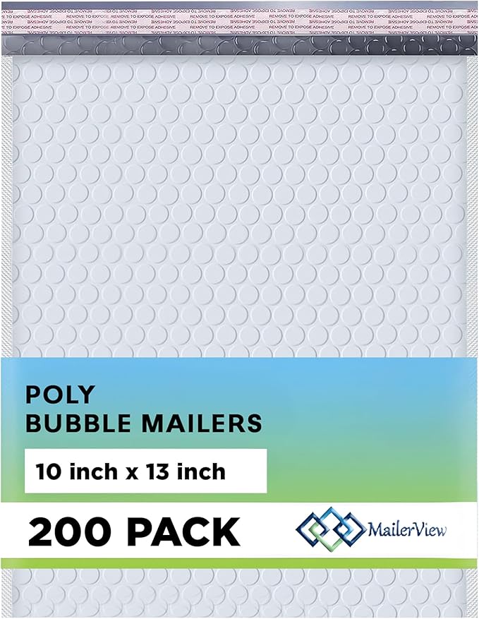 White 10x13 Inch Poly Bubble Mailers |Self Seal Padded Envelopes by MAILERVIEW